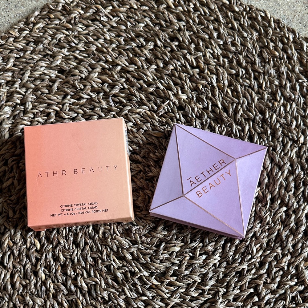 ATHR Beauty Quad Eyeshadow Palettes - citrine crystal and ametrine crystal